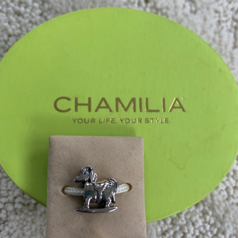 Adorable Chamilia silver rocking horse charm!